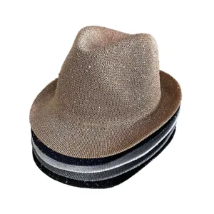 Pila di cappelli fedora con paillettes, cappello da sole intrecciato traspirante per donna e uomo.