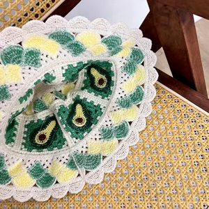 Handmade crochet bucket hat featuring cute avocado and floral patterns, sweet and versatile.