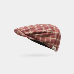 Casquette plate écossaise rétro pour femme, béret vintage à carreaux colorés, chapeau chic automne.