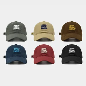 Gorra de Béisbol Vintage de Algodón Bordada con Letras para Mujeres Hombres Estilo Americano Copa Blanda Caqui Azul Rojo Negro Gris Café Moda Casual Parasol Deportivo Sombrero Ajustable