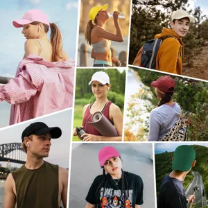 Casquette de baseball unie en coton classique, chapeau de soleil extérieur réglable et chic.