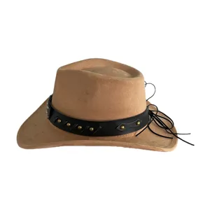 Chapeau de Cowboy Western en Daim Rétro Homme Femme Chapeau Fedora Jazz Style Urbain