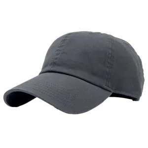 Casquette de baseball unie en coton gris foncé avec visière courbe pour le quotidien.