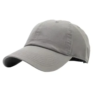Casquette de baseball grise unie en coton, vue détail, design classique pour protection solaire.