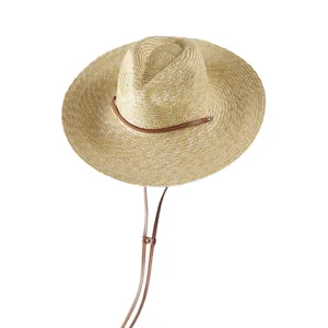 Womens straw panama hat summer beach sun hat wide brim with adjustable leather strap