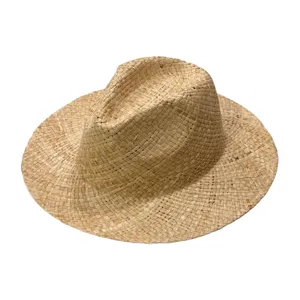 Classic straw panama hat for women and men, summer beach sun protection fedora hat.