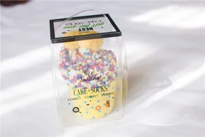 Korallenfleece-Kuchensocken in transparenter Box, dicke warme Wintersocken für zu Hause.