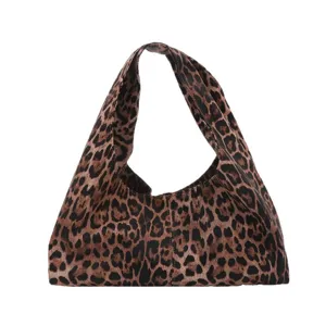 Fashion leopard print women handbag casual large capacity hobo bag versatile daily tote bag