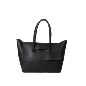 Bolso de hombro negro clasico para mujer gran capacidad bolso casual de cuero
