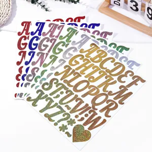 Glitter alphabet stickers multi-color sparkly DIY craft letters for party wedding gift decoration
