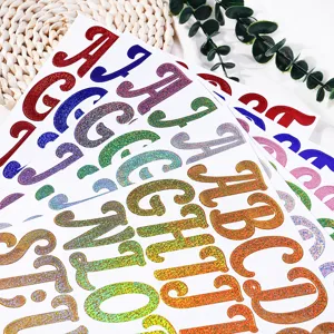 2 inch glitter letter stickers shiny multicolor DIY alphabet stickers for party wedding decor