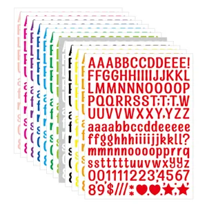 0.5 inch kleurrijke artistieke alfabet stickers, waterdichte DIY dagboek decoratie.
