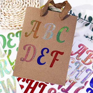 2-inch glitter alphabet stickers multicolor shiny DIY letter stickers for party gift decor