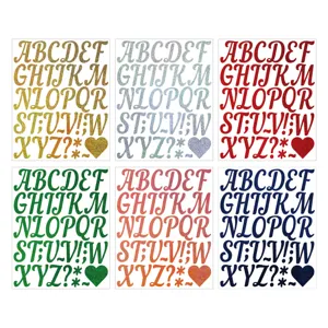 Glitter alphabet stickers 2 inch sparkle letter decals for DIY party wedding craft decor
