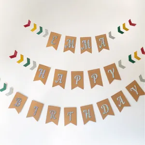 Glitter letter banner party decoration DIY birthday wedding celebration hanging decor item