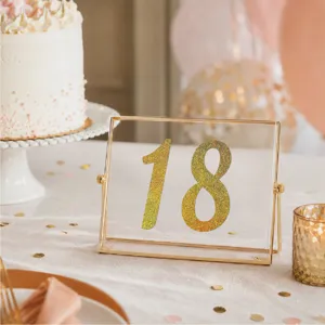 Gold glitter number 18 sticker DIY self-adhesive label for birthday party decoration table sign