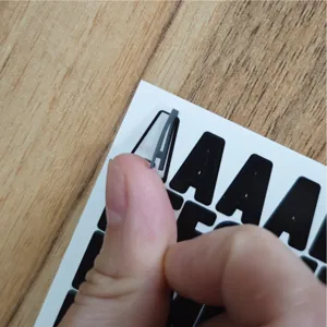 0.5 inch black alphabet letter stickers bold DIY name labels for home and kitchen use detail shot