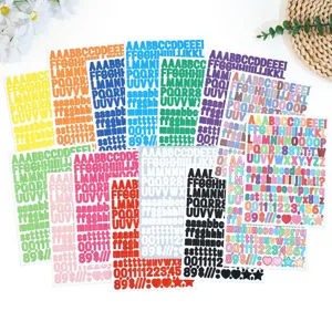 0.5 inch kleurrijke alfabet stickers waterdichte vinyl letter cijfers voor journaling