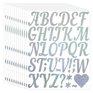 Holographic glitter alphabet letter stickers for DIY craft wedding party decoration 2 inch