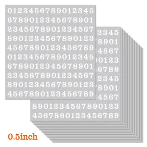 Adhésifs Numériques de 0.5 Pouce Étiquettes Numérotées en Vinyle Imperméable pour Bureau Set