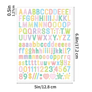 Kleurrijke letter sticker vel waterdicht decoratieve DIY alfabet stickers voor journaling