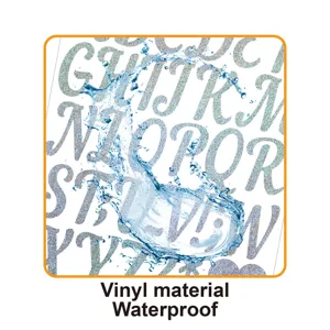 2 inch glitter alphabet stickers, waterproof vinyl letter stickers for DIY party decoration.