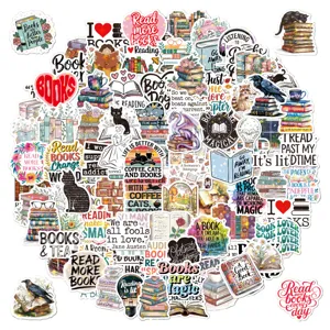 Confezione di adesivi impermeabili in vinile per amanti dei libri decorazione notebook.