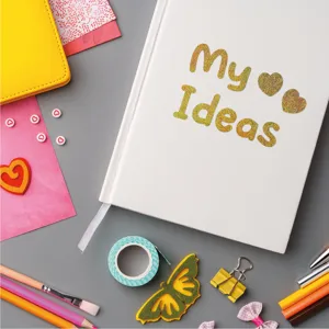 Autocollants de lettres pailletées dorées pour scrapbooking DIY, carnet et artisanat.
