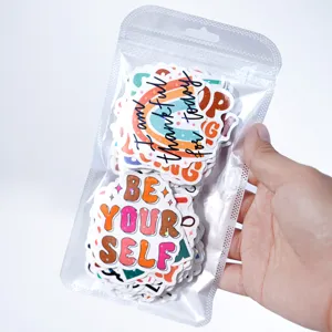Set di adesivi con citazioni motivazionali olografiche per borraccia e computer DIY.