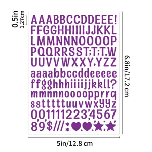 Kleurrijke artistieke letter sticker vel waterdicht dagboek decoratieve letters cijfers.