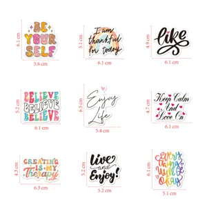 Set di adesivi motivazionali inglesi con citazioni ispiratrici per decorazioni fai da te.