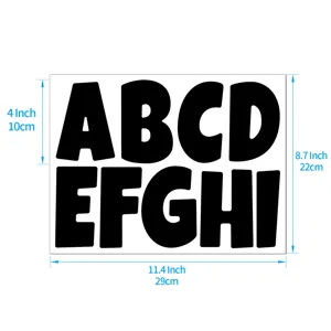 Grandi adesivi con lettere nere font carino per bacheca scolastica decorazione 29x22cm