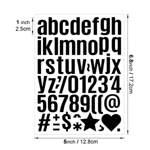 Pegatinas de letras de vinilo negro de 1 pulgada números impermeables para taza de ordenador