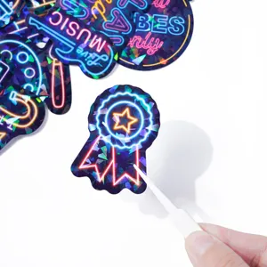 adesivi neon olografici impermeabili confezione di adesivi in vinile per borraccia laptop