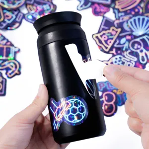 Adesivo neon laser impermeabile adesivo decorativo fai-da-te per bottiglia d'acqua