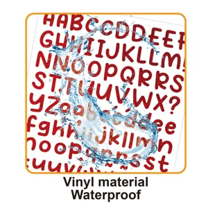 0.5 pouces autocollants alphabet scintillants lettres vinyle imperméable pour bricolage