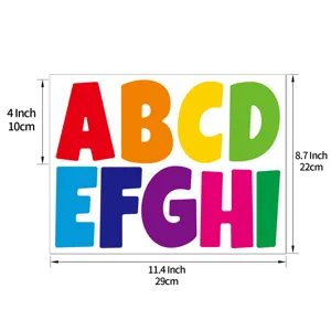 Adesivi con lettere dell'alfabeto colorate da 4 pollici per bacheca scolastica e pareti.