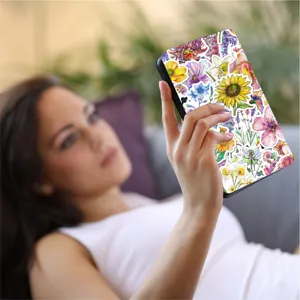 Set adesivi floreali colorati impermeabili in vinile botanico per il vostro ebook reader