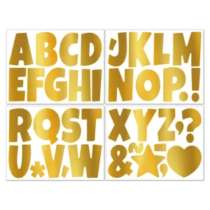 4 pollici adesivi lettere glitter oro carattere carino per lavagna scuola decoro
