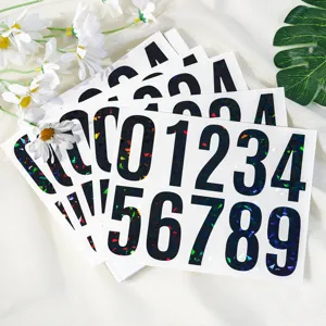 Adesivi Numerici Olografici da 3 Pollici in Vinile Glitterato per Cassetta Postale Porta
