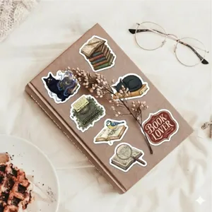 Vintage reading stickers aesthetic book journaling DIY waterproof vinyl cute stickers details