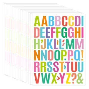 Pegatinas de letras de vinilo coloridas impermeables detalle para telefono y taza