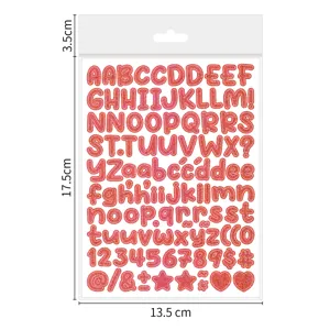 Autocollants de lettres pailletées 0,5 pouces chiffres alphabet brillants pour loisirs créatifs.