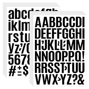 1 Pulgada Pegatinas Letras Vinilo Negro Negrita Impermeable Calcomanías Alfabeto Taza