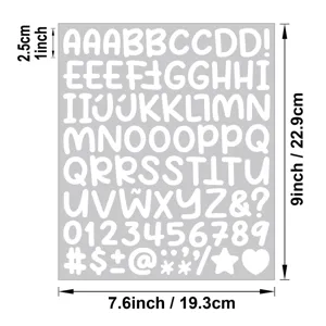 Hoja de pegatinas de letras numeros alfabeto de dibujos animados para tarjetas DIY, 1 pulgada.