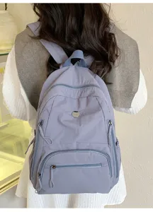 Sac à dos décontracté et léger pour les voyages et le travail quotidien, grande capacité, mauve.