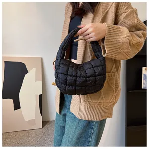 Sac à main matelassé décontracté pour femme automne hiver élégant sac porté épaule tendance