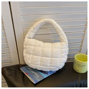 Sac à main matelassé blanc style coréen décontracté sac cabas souple sac à épaule minimaliste