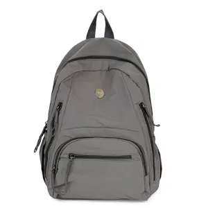 Sac à dos gris décontracté grande capacité voyage loisirs sac léger pour le quotidien