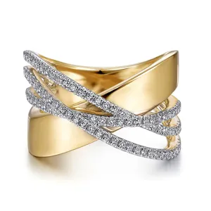 Anillo cruzado geométrico de dos tonos y múltiples hilos estilo hip-hop europeo
